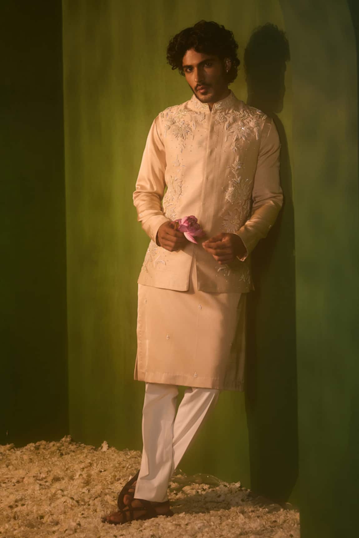 Shreyansh Designs Bhuvan Floral Embroidered Bundi & Kurta Set 