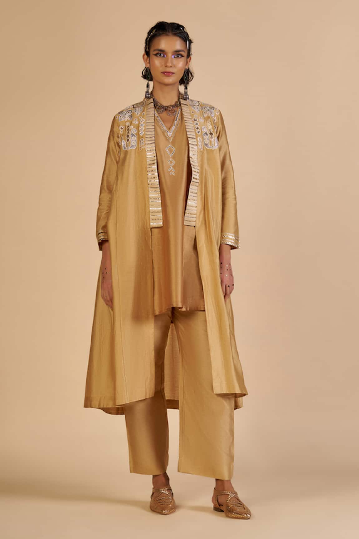 Gulabo By Abu Sandeep Embroidered Chanderi Tunic