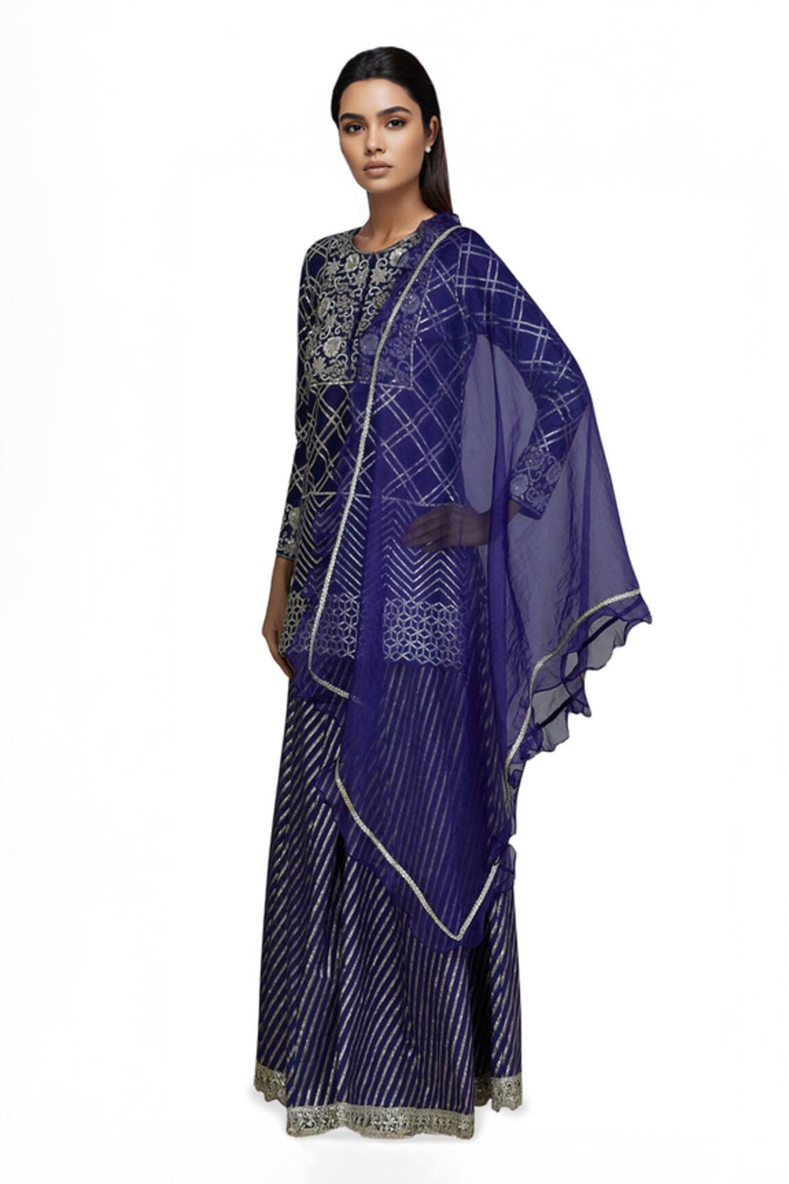 Neha Khullar Chanderi Kurta Palazzo Set
