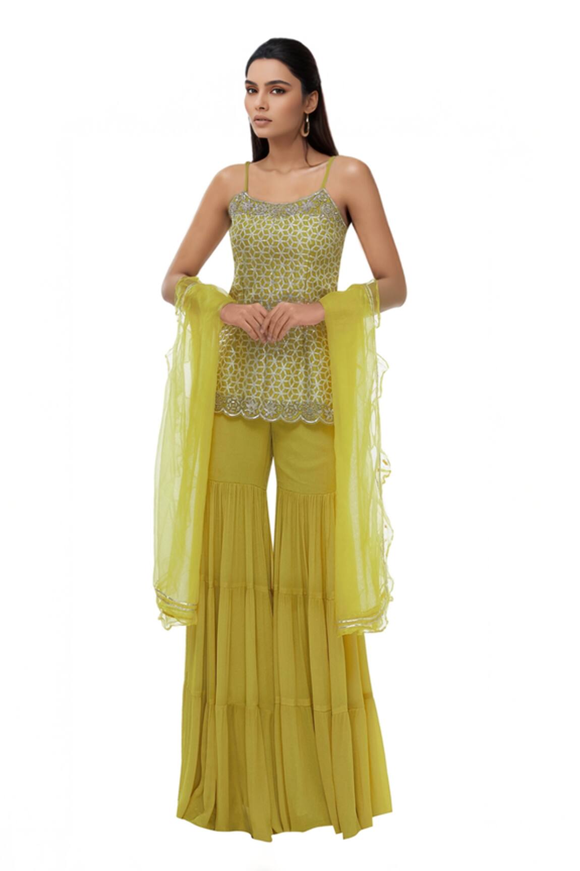 Neha Khullar Chanderi Silk Kurta Sharara Set