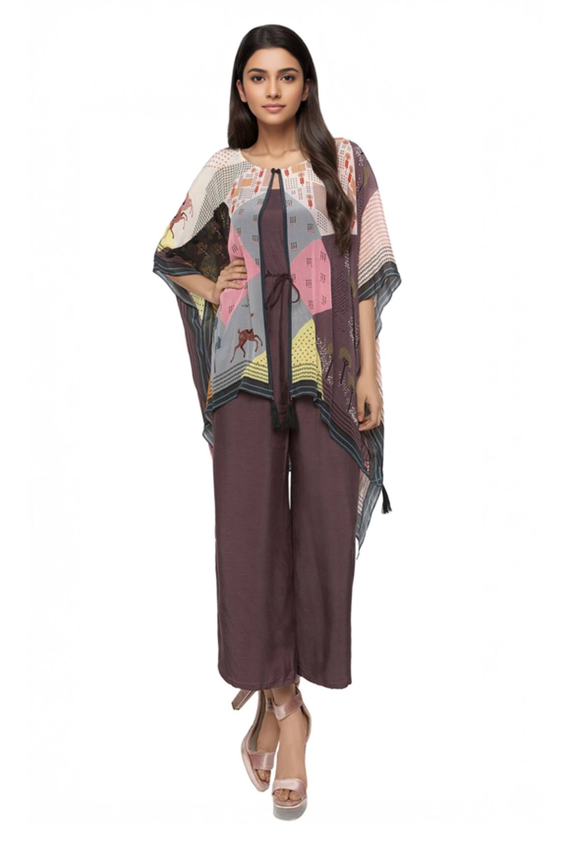 So Us By Sougatpaul Jumpsuit with Printed Cape