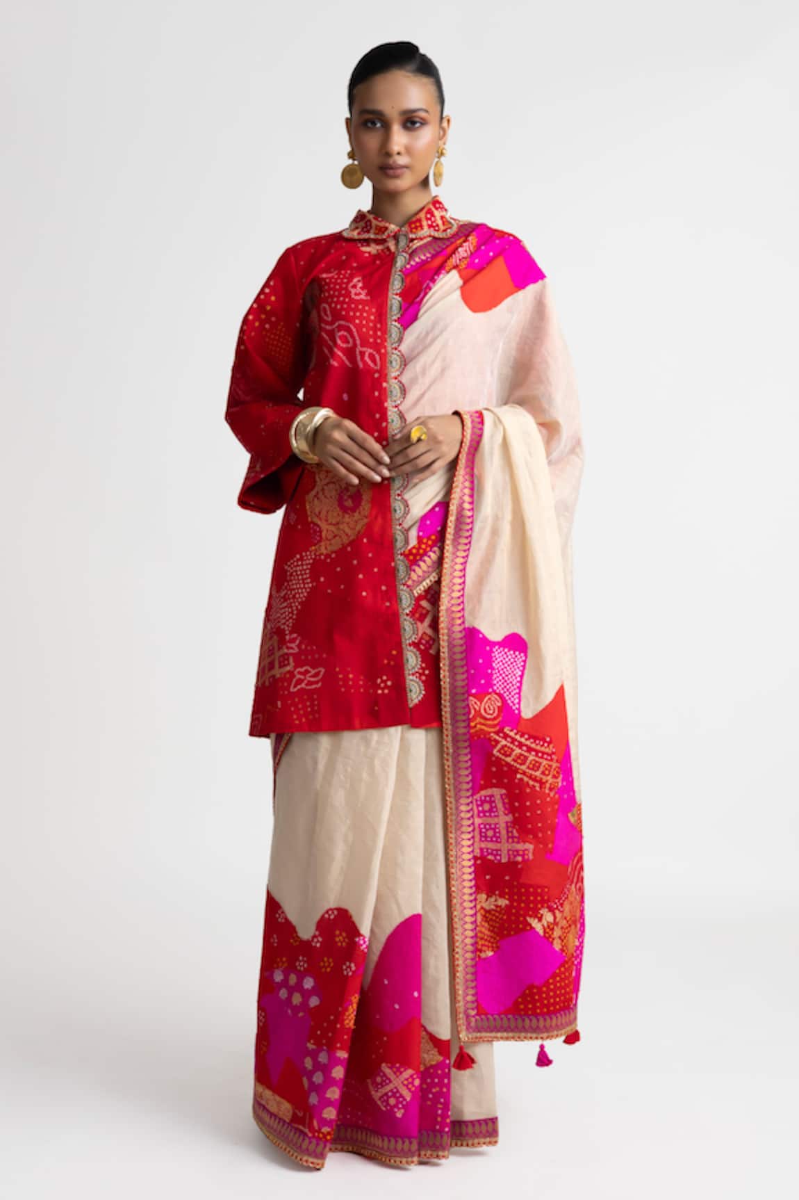 Naina Jain Zardozi Embroidered Saree Set With Jacket 
