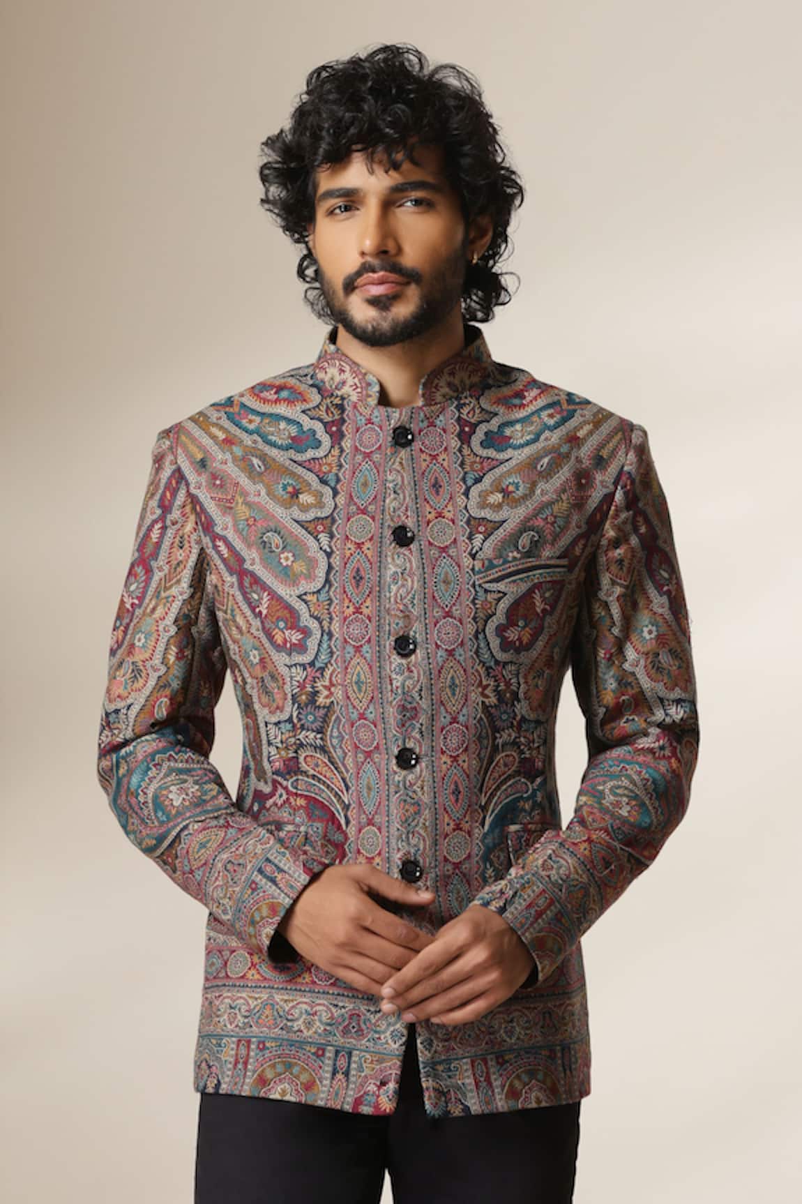 Dusala Paisley Pattern Bandhgala 