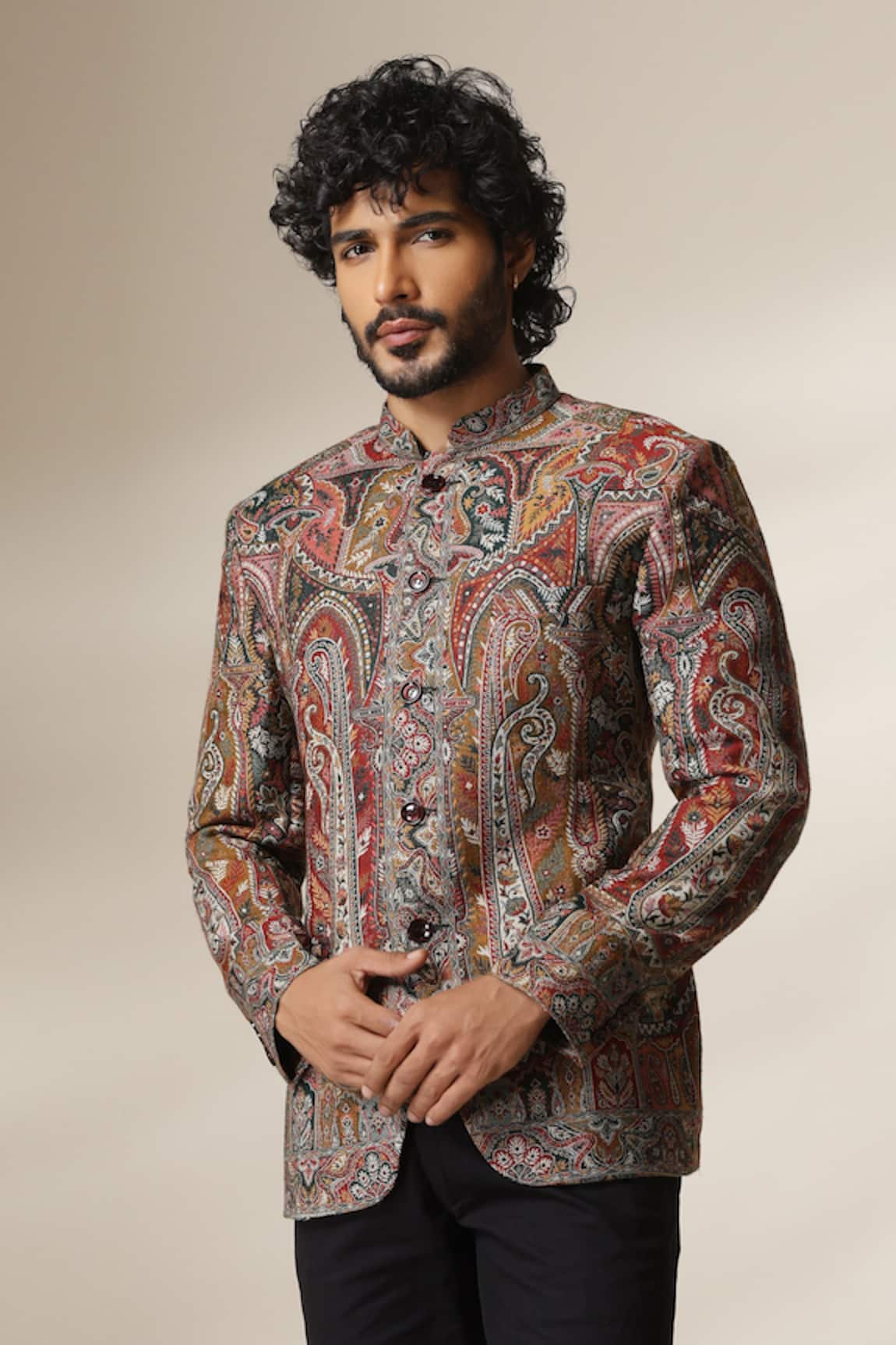 Dusala Paisley Pattern Bandhgala 