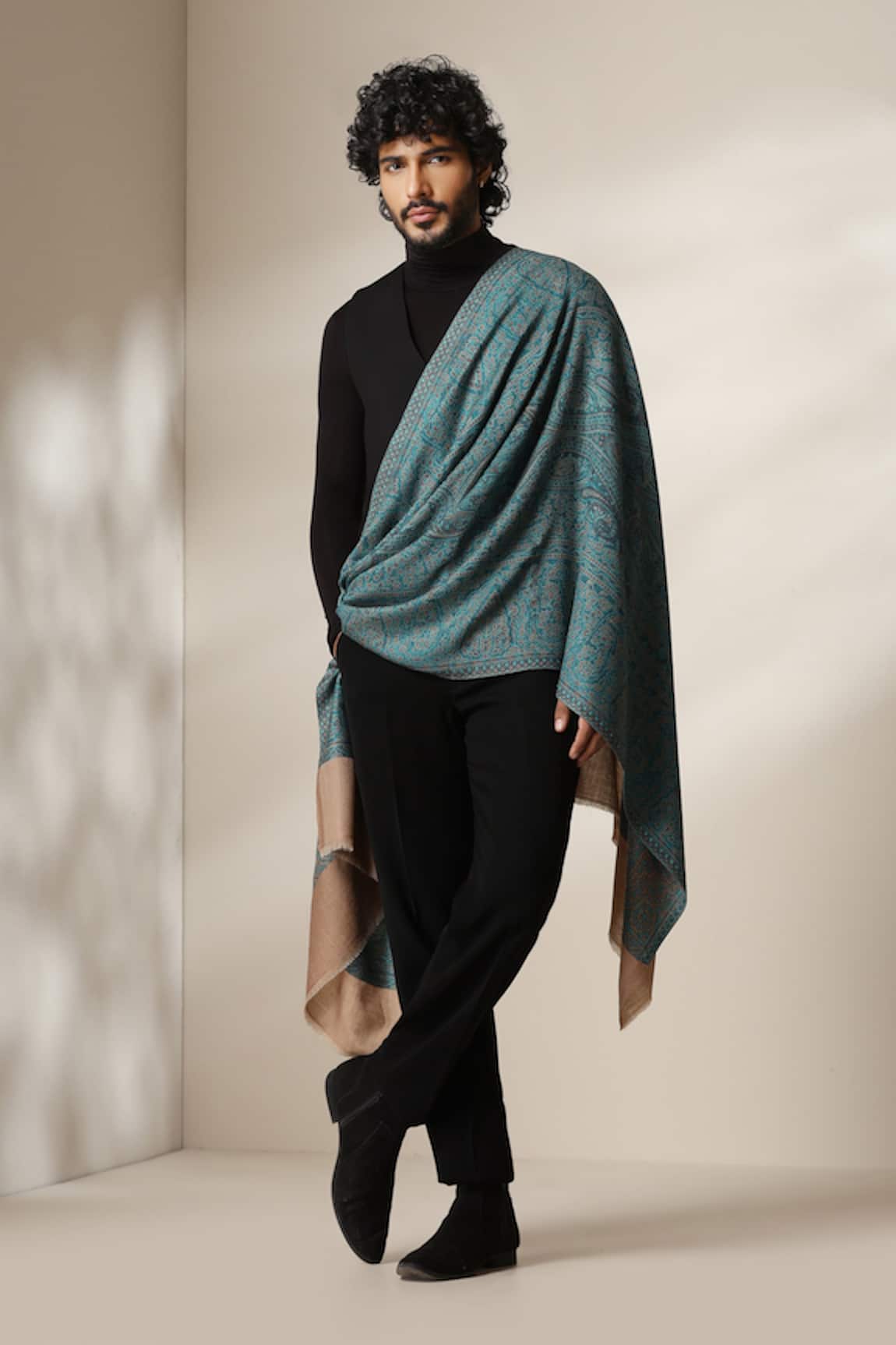 Dusala Paisley Pattern Pashmina Wool Shawl 