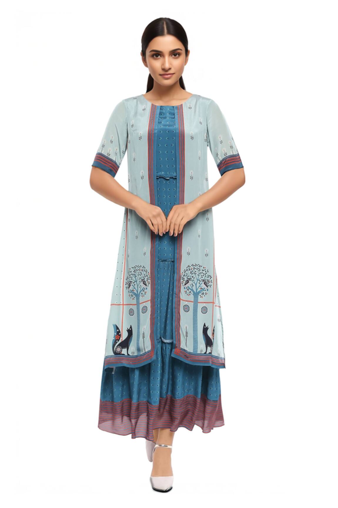 So Us By Sougatpaul Printed Maxi Dress 