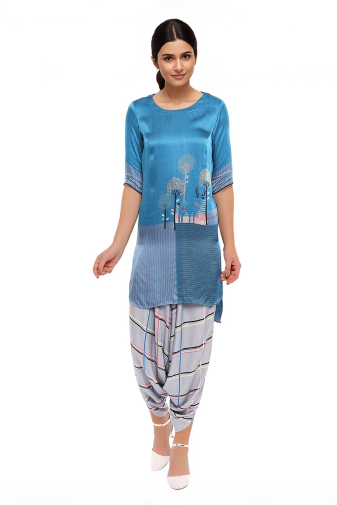 So Us By Sougatpaul Printed Kurta Dhoti Pant Set 