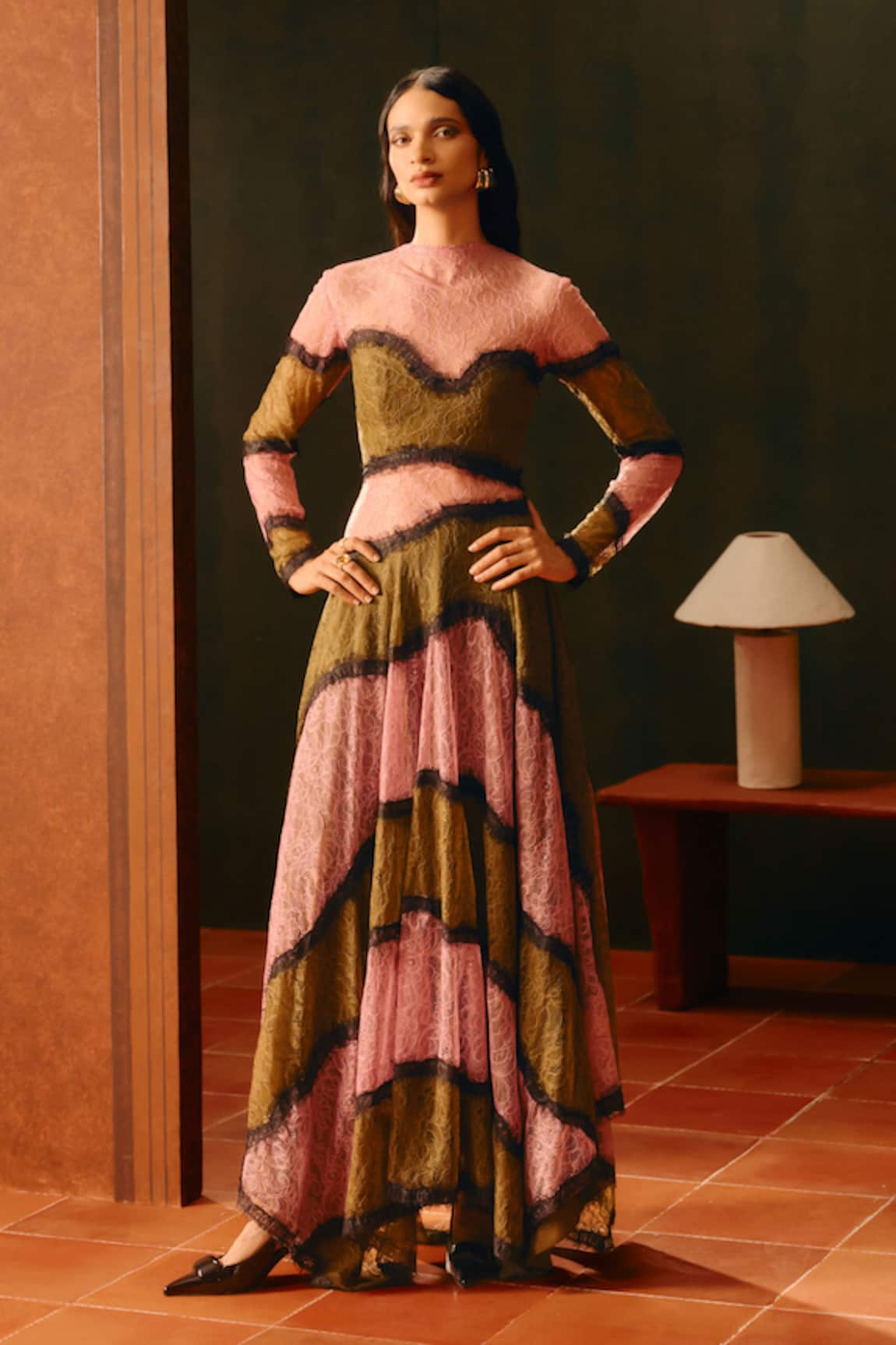 Aroka Rosewood Lace Gown 