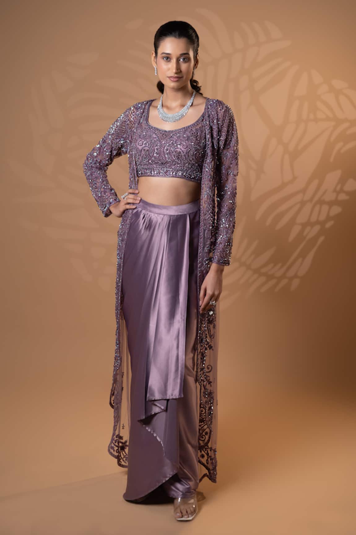 Jiya by Veer Design Studio Embroidered Cape Skirt Set 