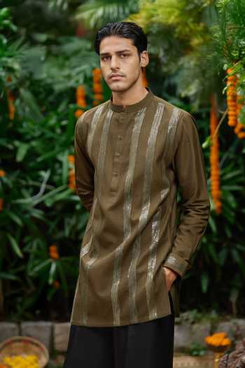Philocaly Sitara Sequins & Pintucks Short Kurta