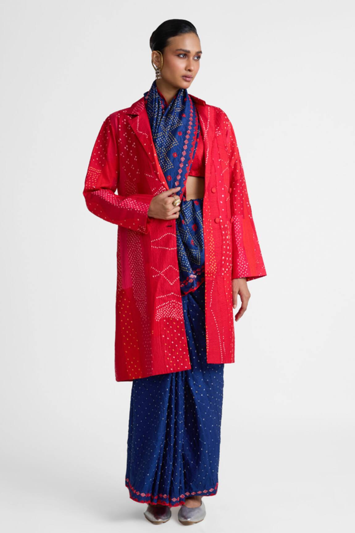 Naina Jain Bandhani Print Long Jacket 