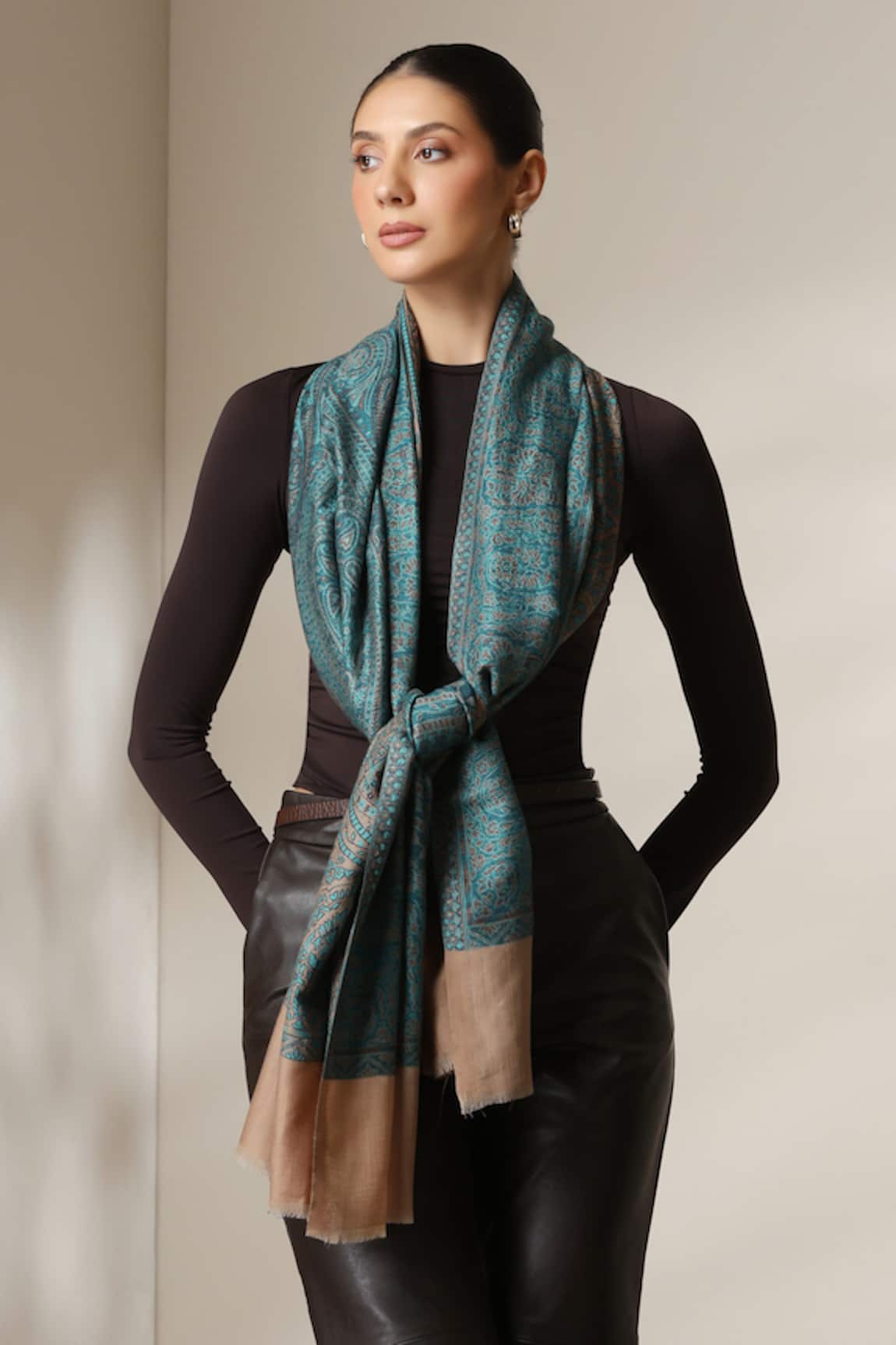 Dusala Pashmina Wool Silk Stole 