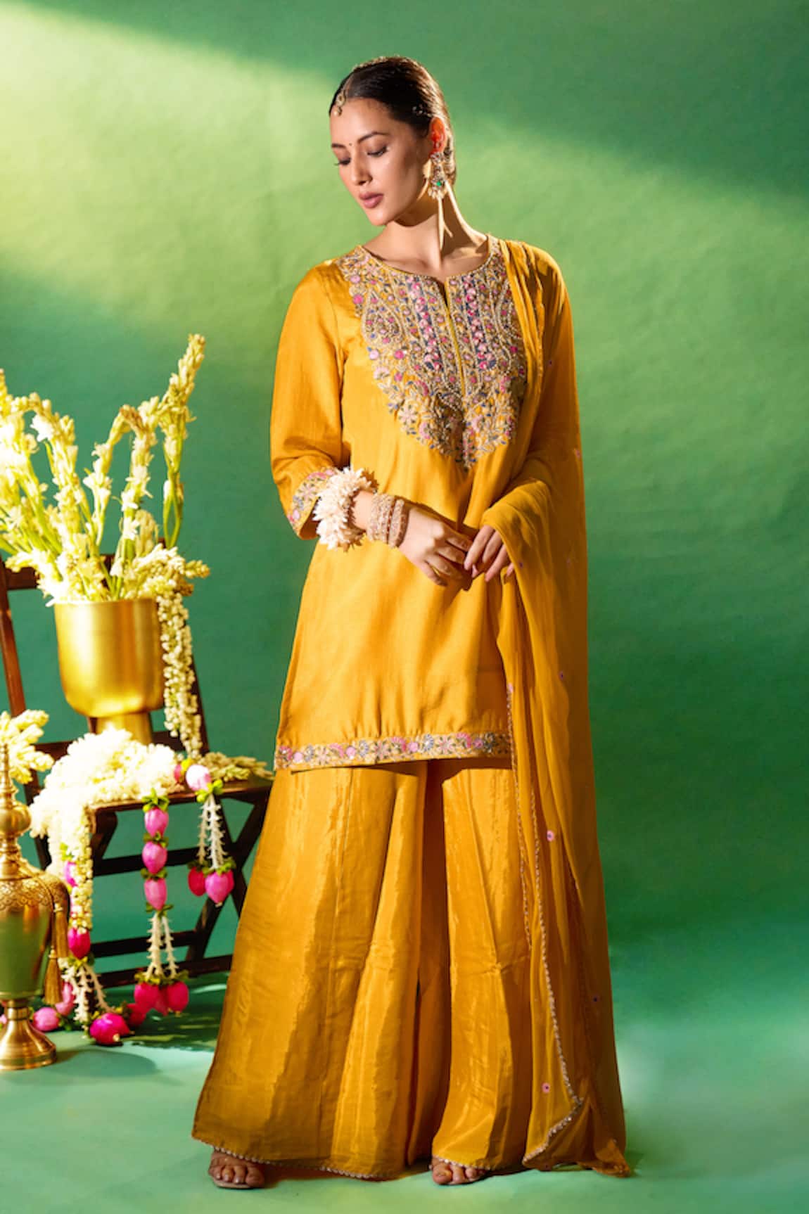 Samyukta Singhania Embroidered Kurta Sharara Set 