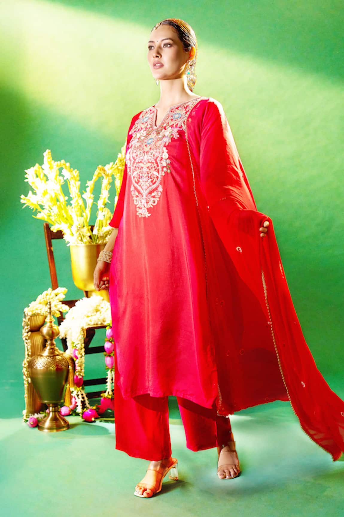 Samyukta Singhania Embroidered Kurta Pant Set 