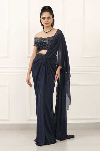 Omal Sindwani Starlight Symphony Draped Saree With Blouse 