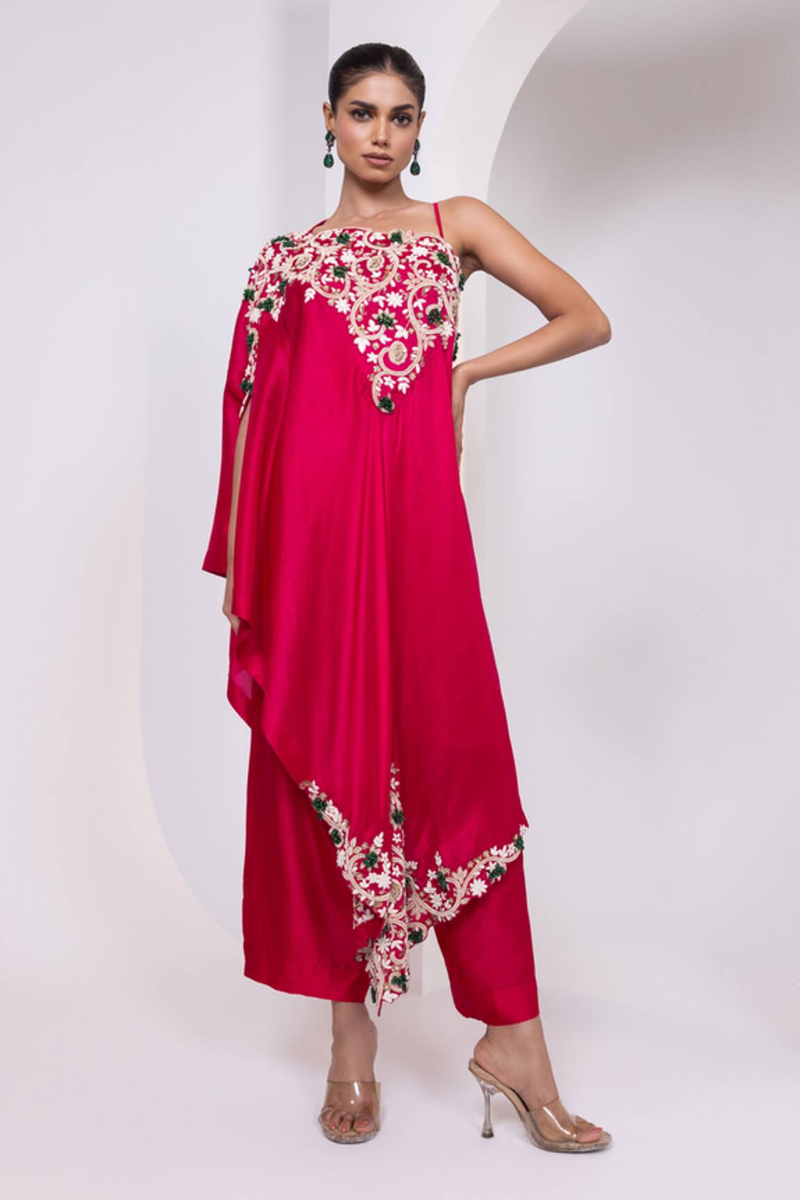 Oshi By Shikha One Shoulder Tunic & Pant Set