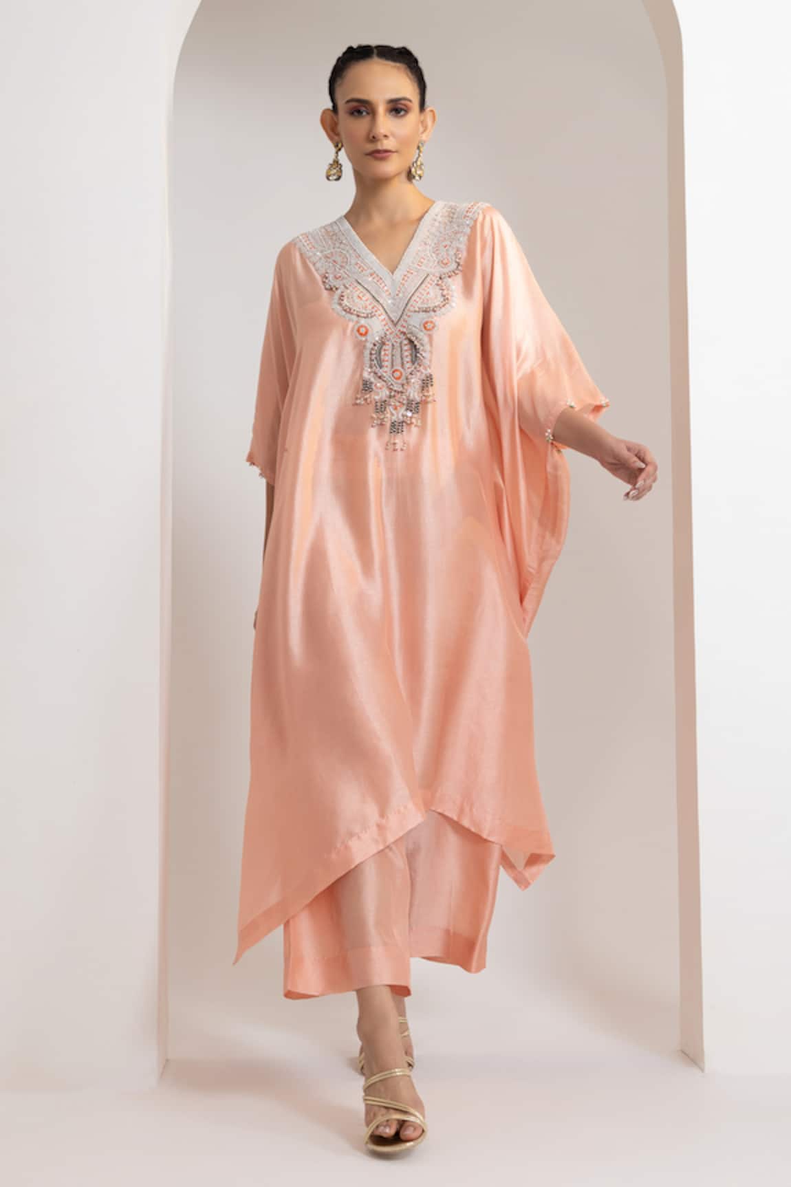 Oshi By Shikha Silk Kaftan & Pant Set