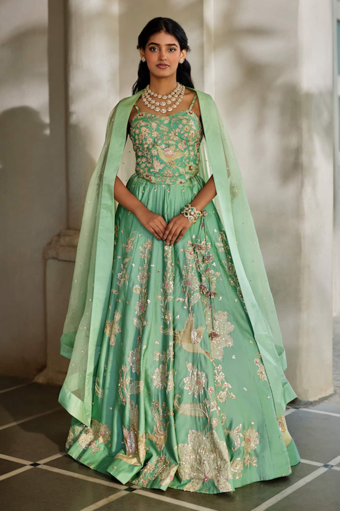 Paulmi And Harsh Aari Embroidered Lehenga Set 