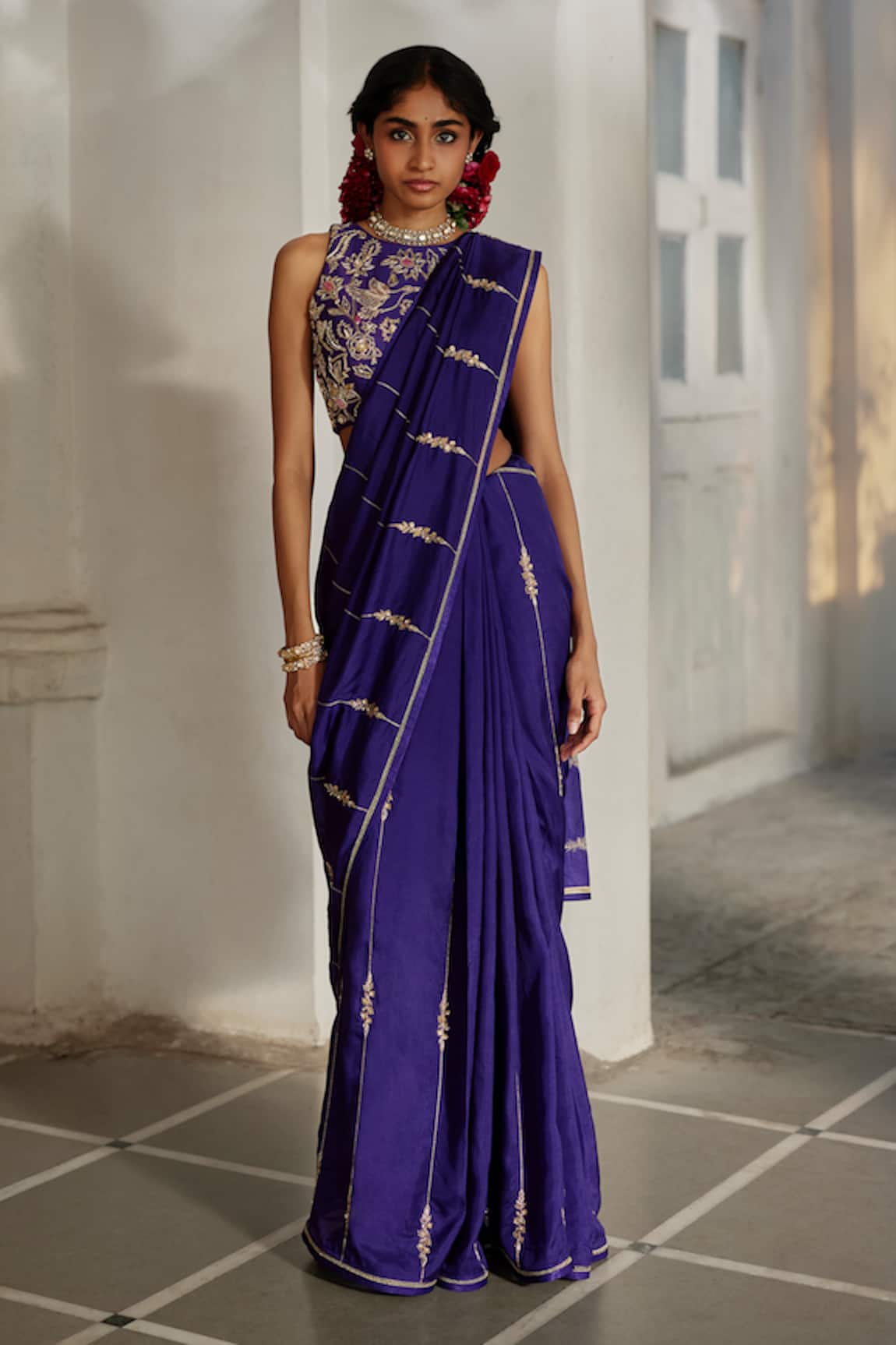 Paulmi And Harsh Embroidered Saree With Blouse 