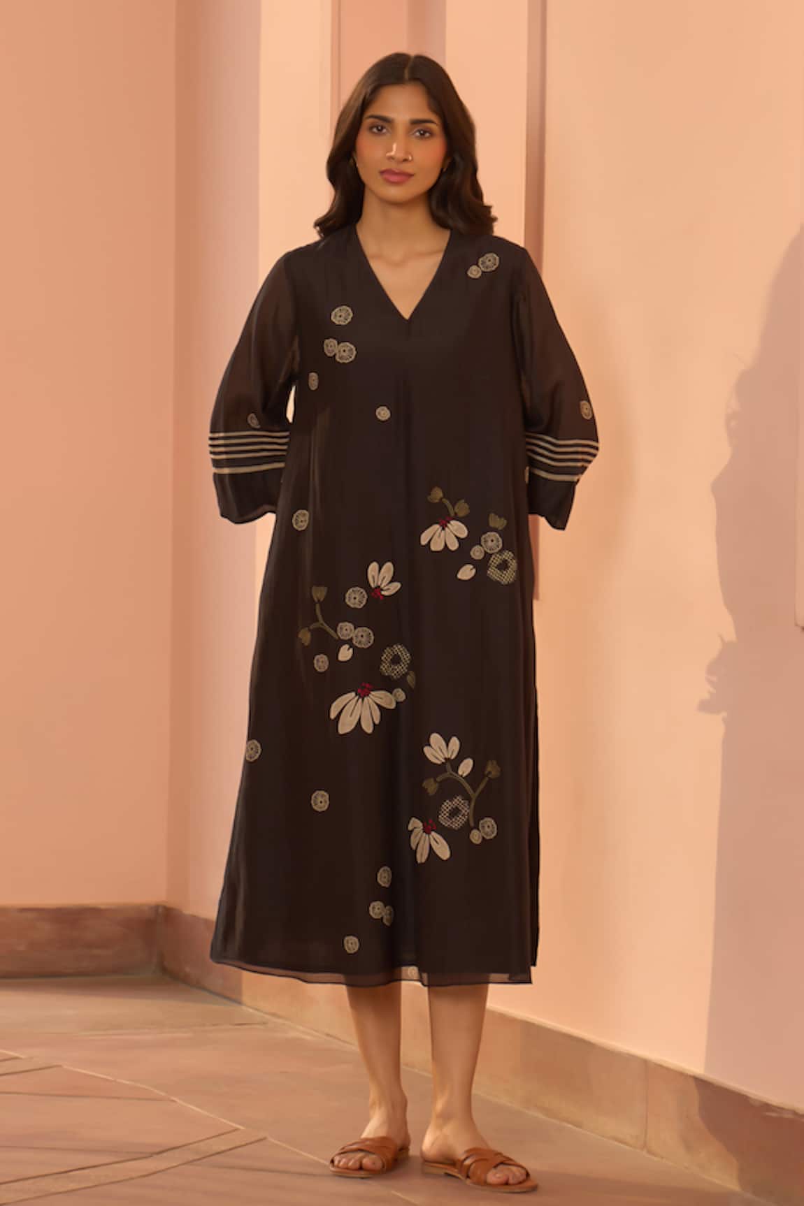 Vaayu Noir Applique Dress 