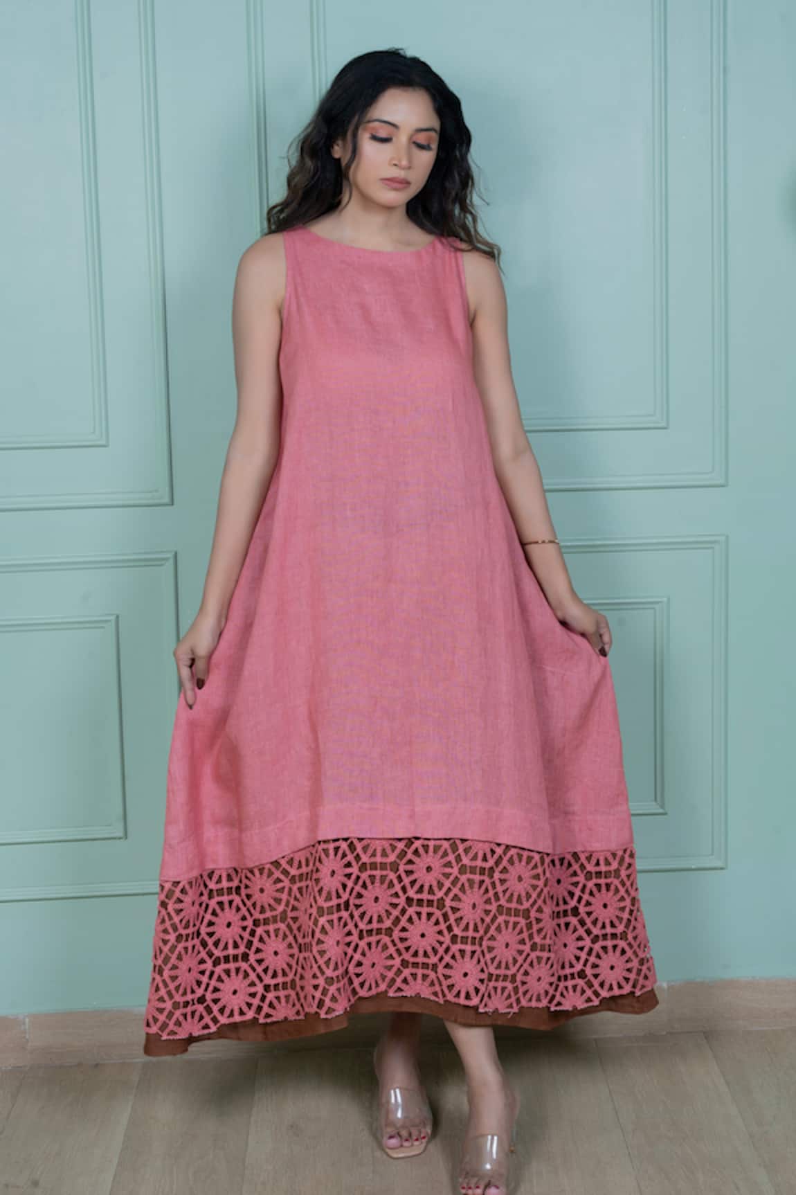 Gothilo Gulabi Linen Long Dress 