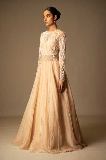 Vivek Patel Embellished Blouse With Lehenga Saree 