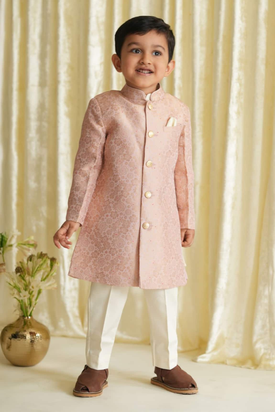 Tiber Taber Floral Woven Sherwani Set 
