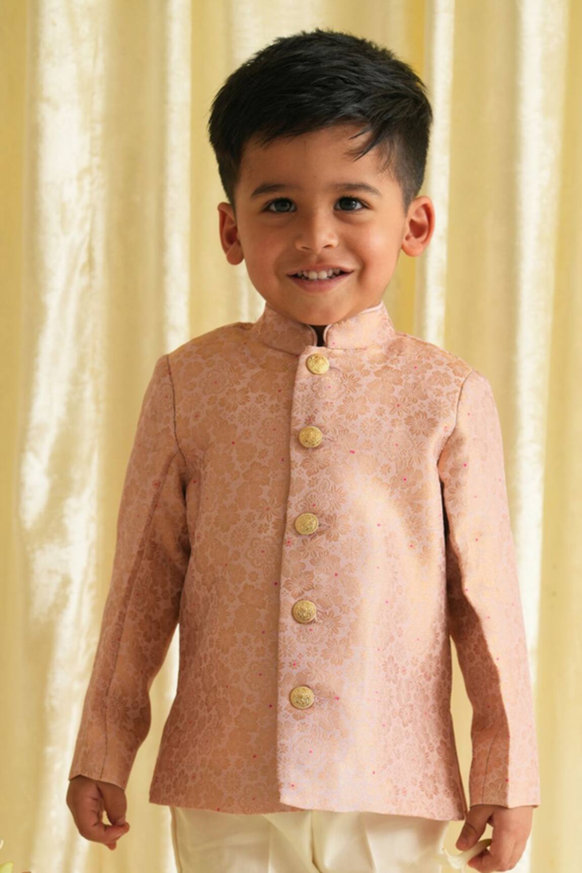 Tiber Taber Floral Woven Bandhgala 