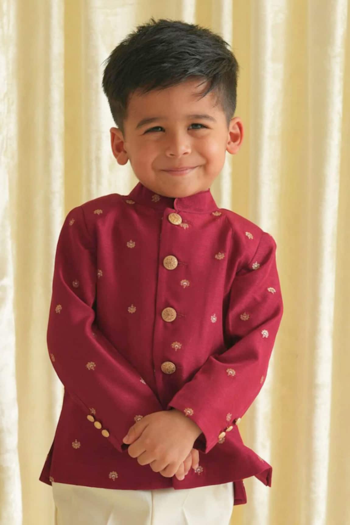 Tiber Taber Floral Woven Bandhgala 