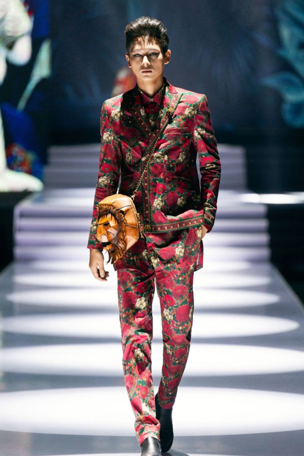 MR. Ajay Kumar Roman Double Breasted Printed Suit Set 