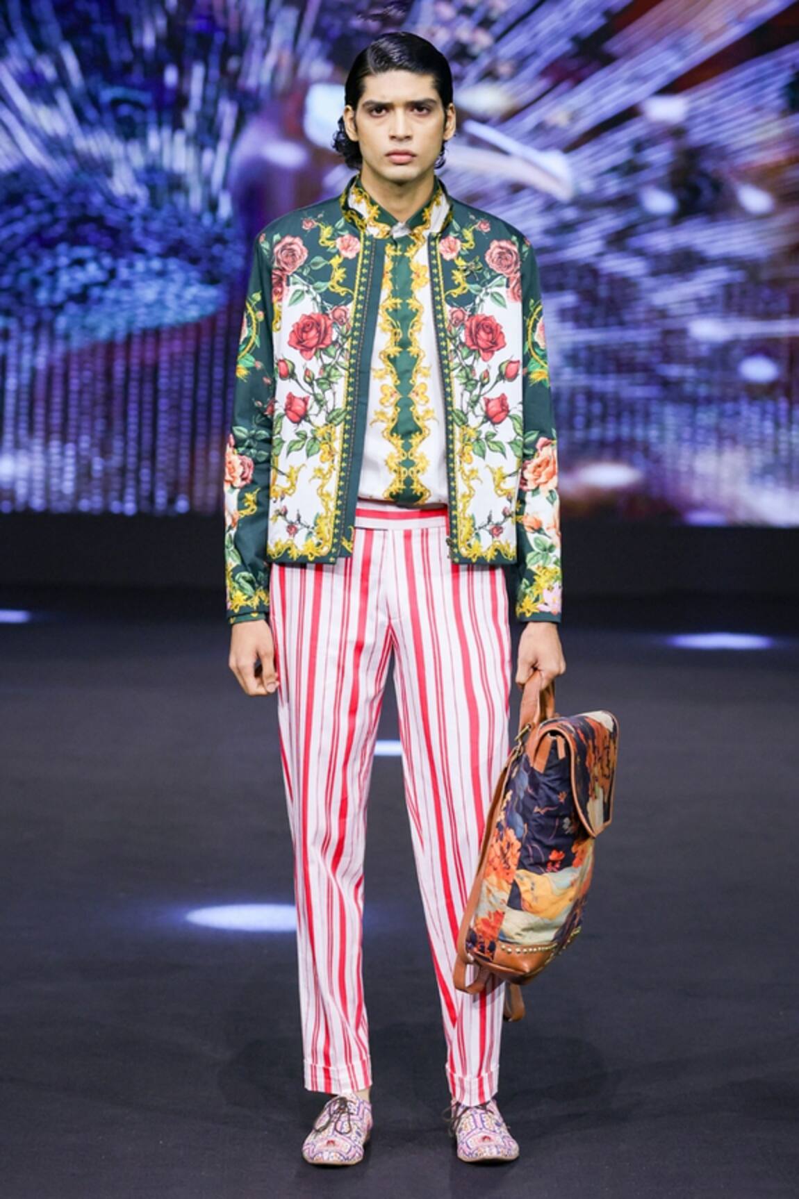 MR. Ajay Kumar Pinker Striped Trouser 