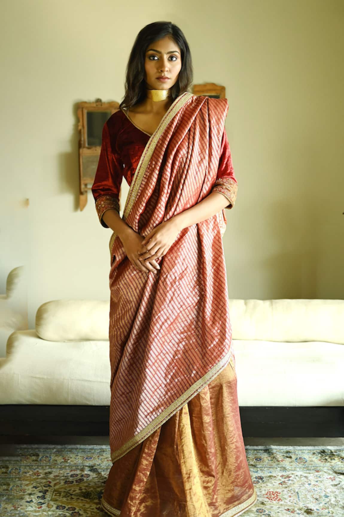 Shorshe Clothing Irum Meena Stripes Woven Saree