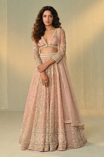 Cedar & Pine Ghulzar Dori Embroidered Lehenga Set 