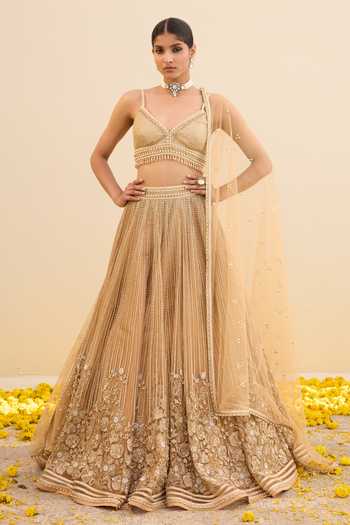 Cedar & Pine Majestic Floral Embroidered Lehenga Set 