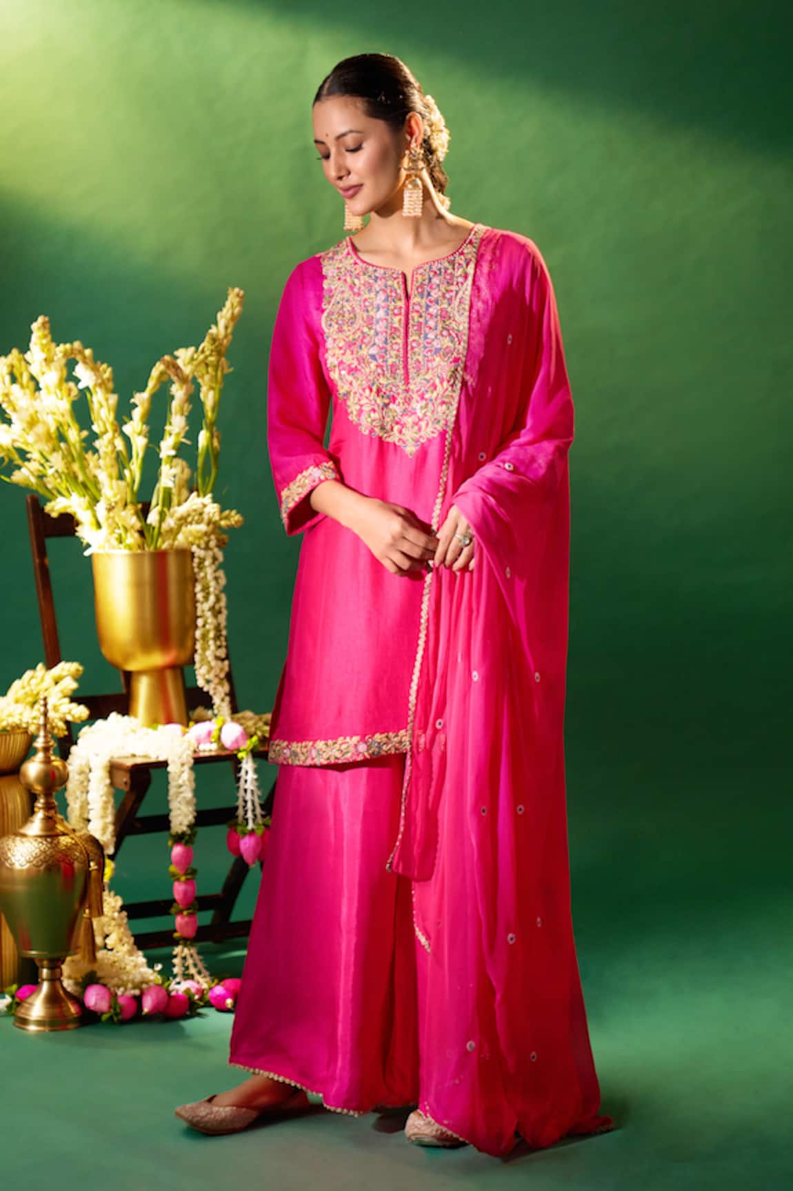 Samyukta Singhania Embroidered Yoke Kurta Sharara Set 