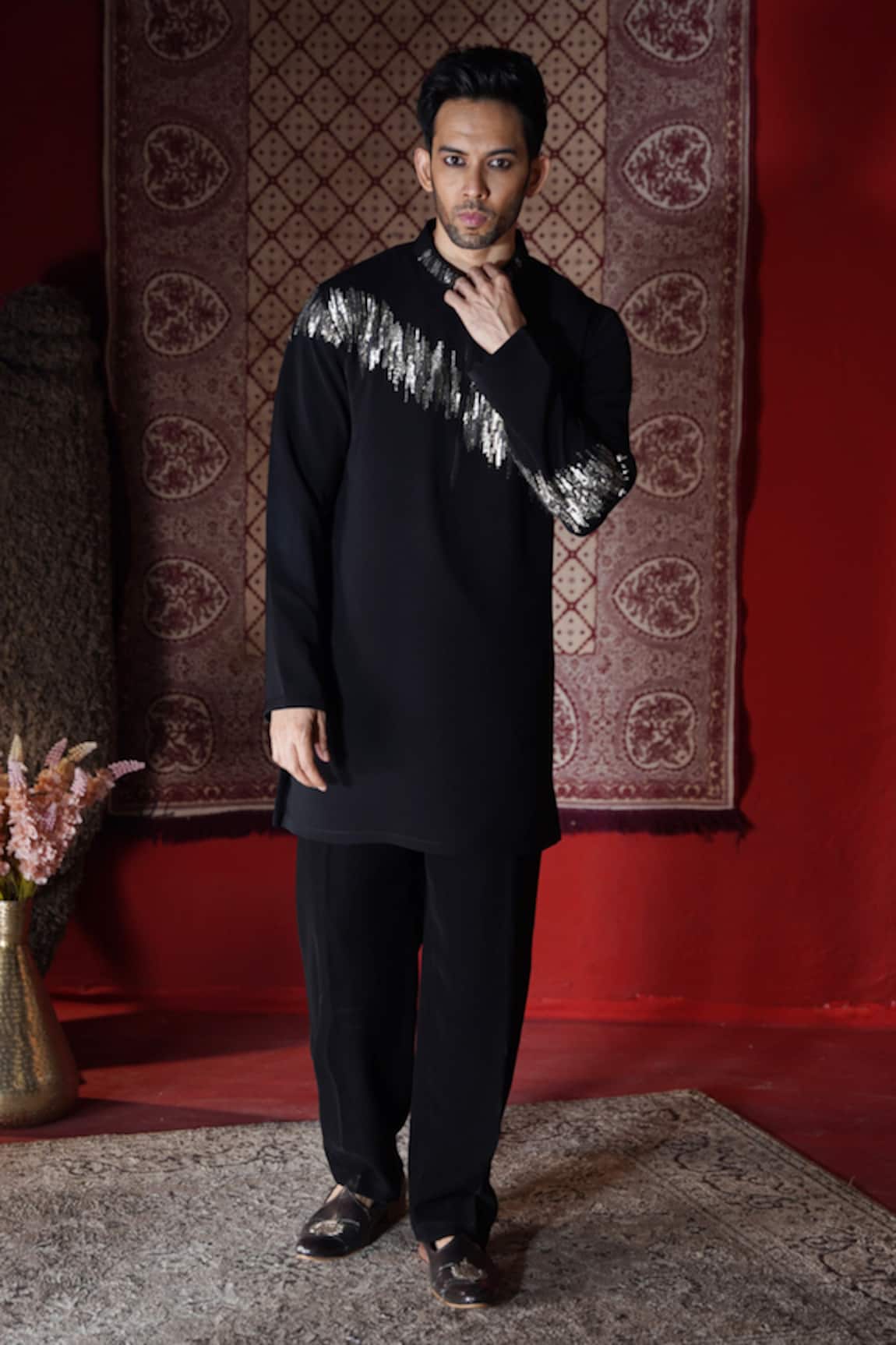 AUGUST by Swati Akash Jhunjhunwala Sequin Work Kurta Set 