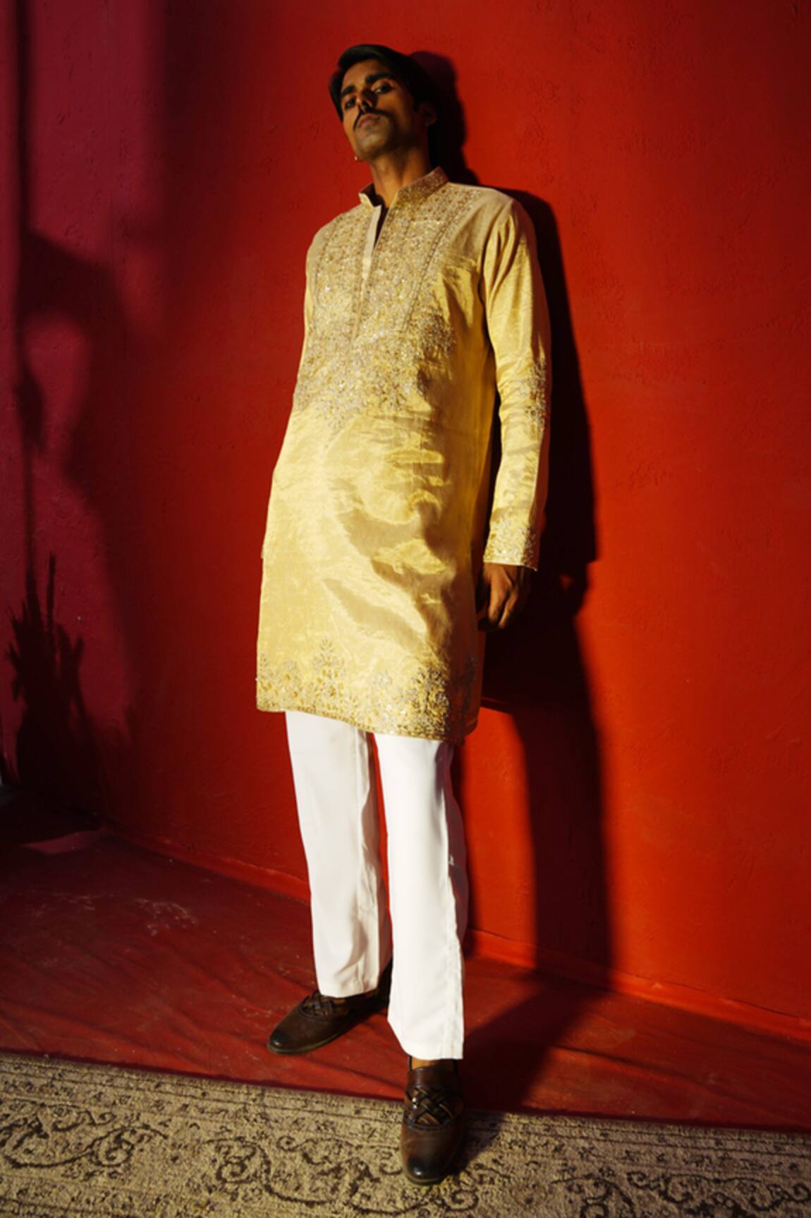 AUGUST by Swati Akash Jhunjhunwala Floral Embroidered Kurta Set 