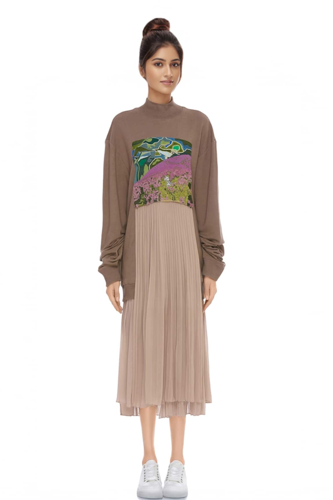 Huemn Embroidered Midi Dress