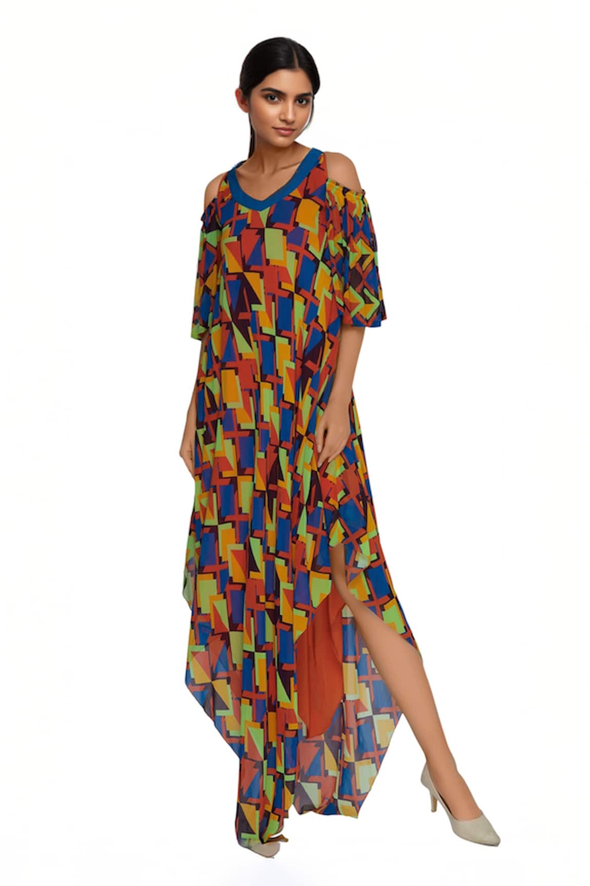 Urvashi Joneja Printed Asymmetric Dress 