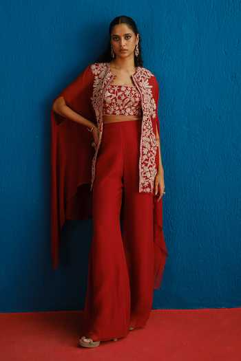 Mishru Aurea Embroidered Cape Pant Set 