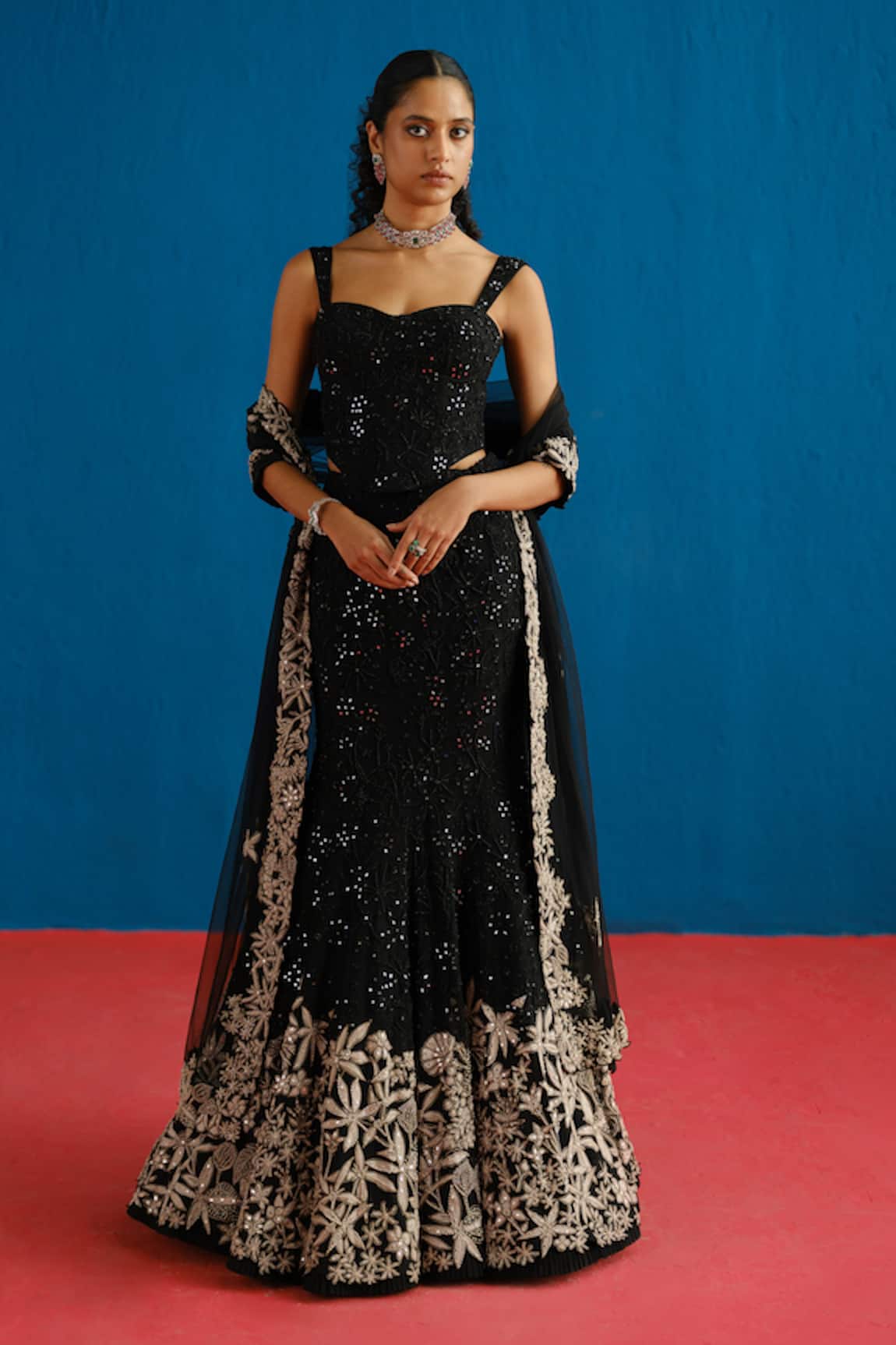 Mishru Maryse Embellished Corset Lehenga Set 