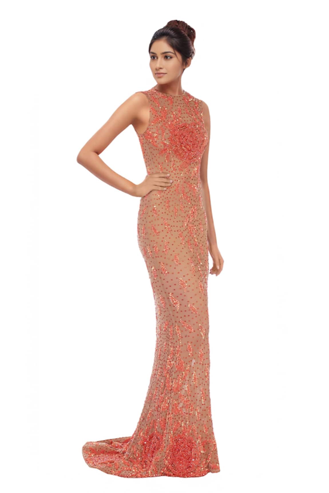 Chisel By Meghna Ramrakhiya Embellished Trail Gown 