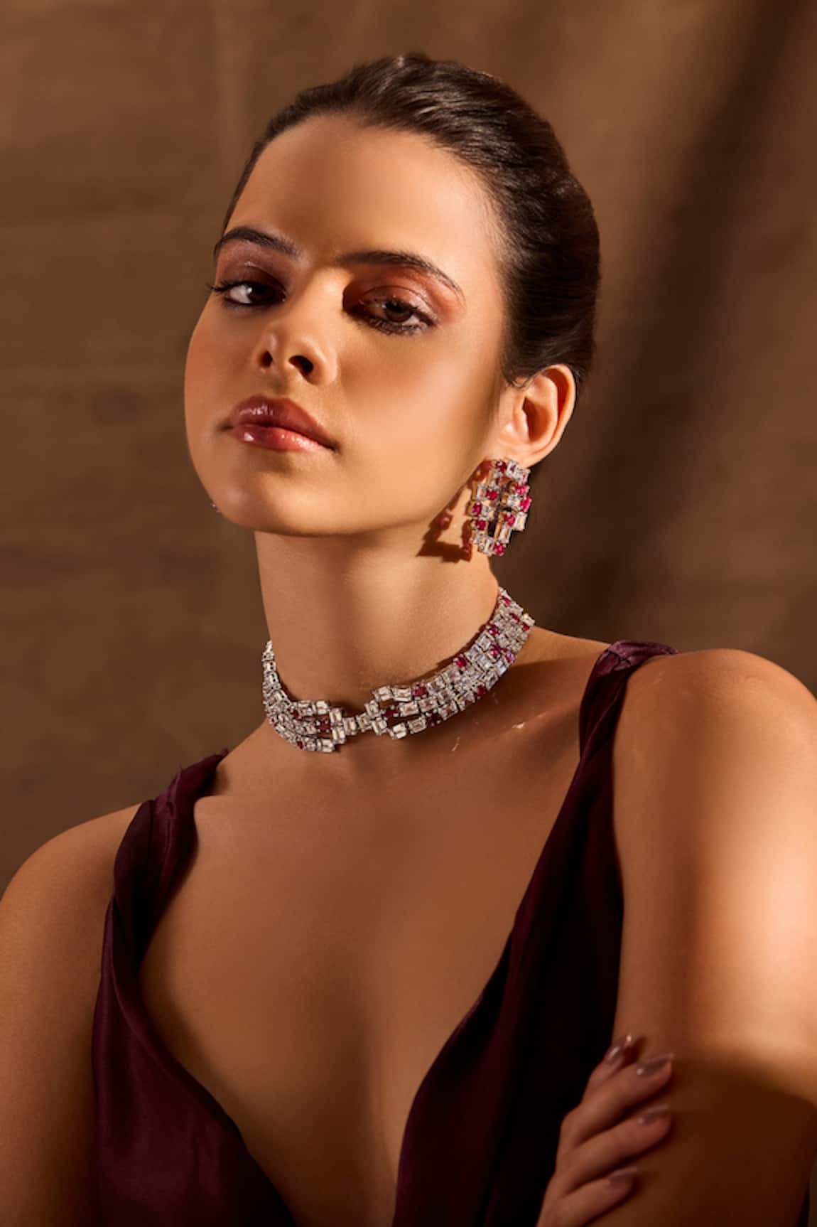 Mnsh Waterfall Embellished Choker 