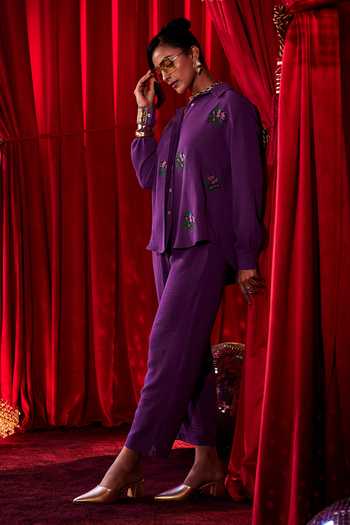 House Of Fett Bloomingdale Embroidered Shirt & Pant Set 