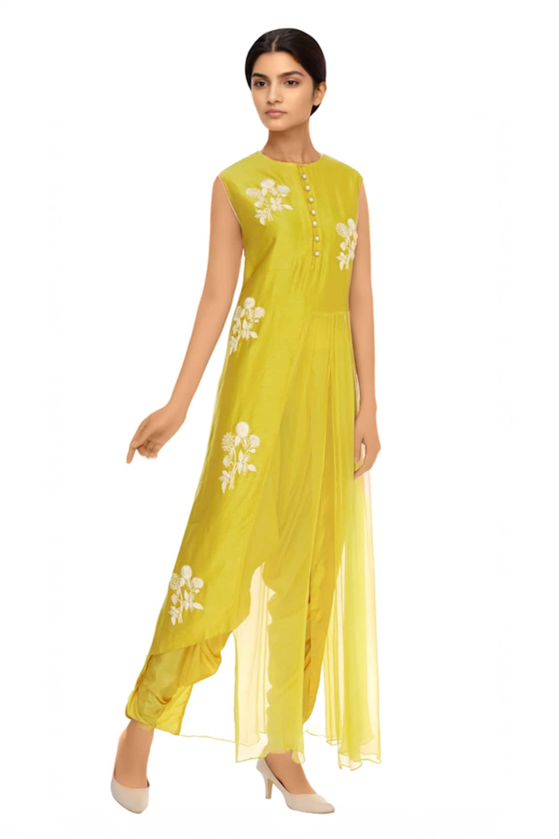 Neeta Bhargava Front Slit Kurta With Dhoti Pants