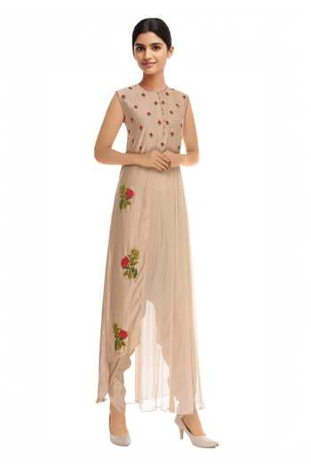 Neeta Bhargava Hand Embroidered Kurta With Dhoti Pants 