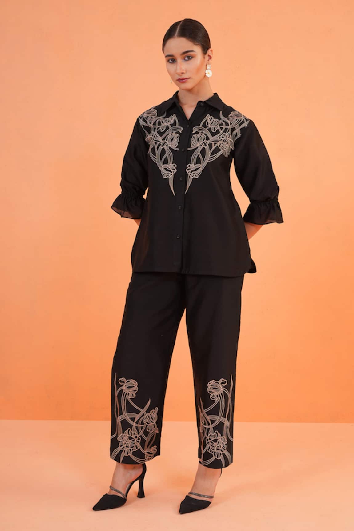 Origani Resham Embroidered Shirt With Pant 