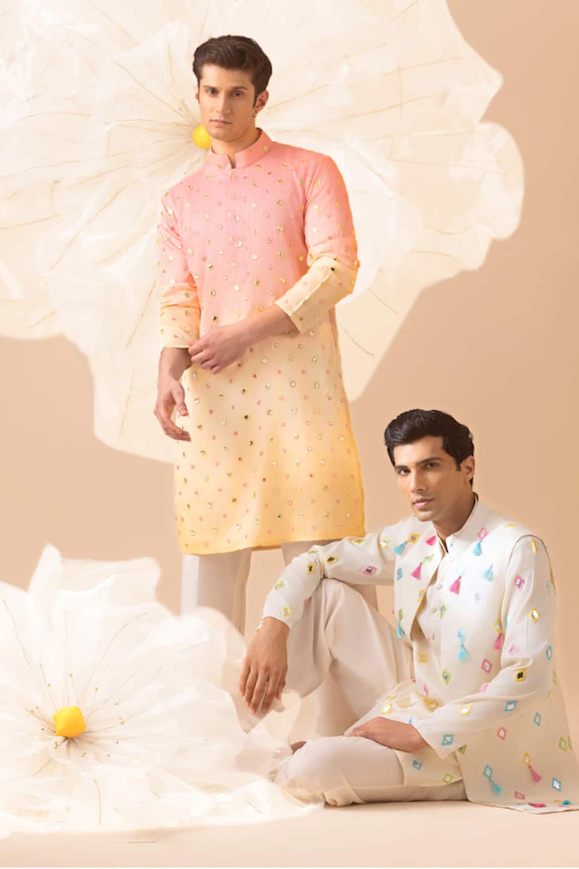 Eleven Brothers Ombre Mirror Embroidered Kurta 
