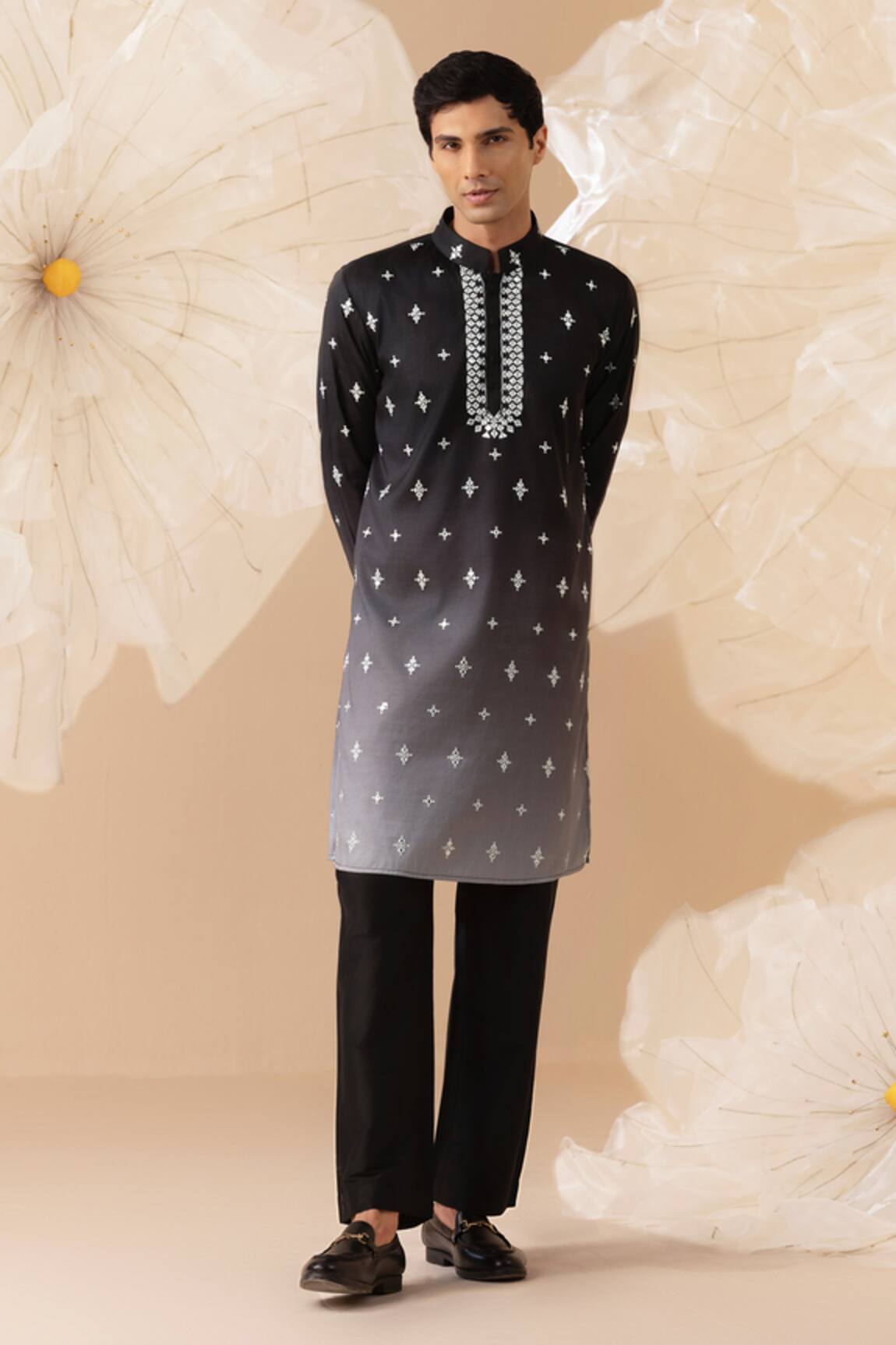 Eleven Brothers Ombre Embroidered Kurta & Pant Set 