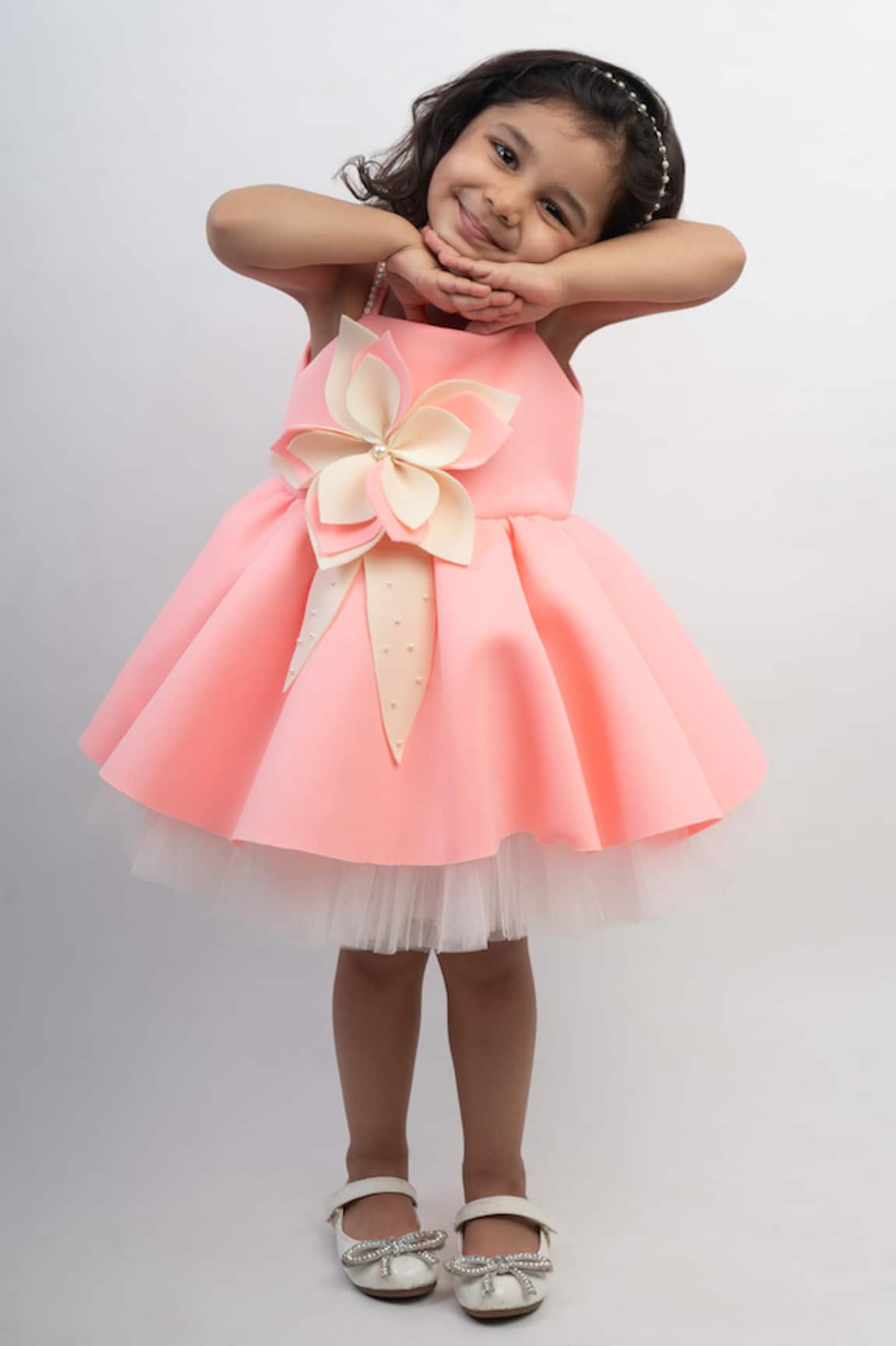 Lil Angels Floral Applique Dress 